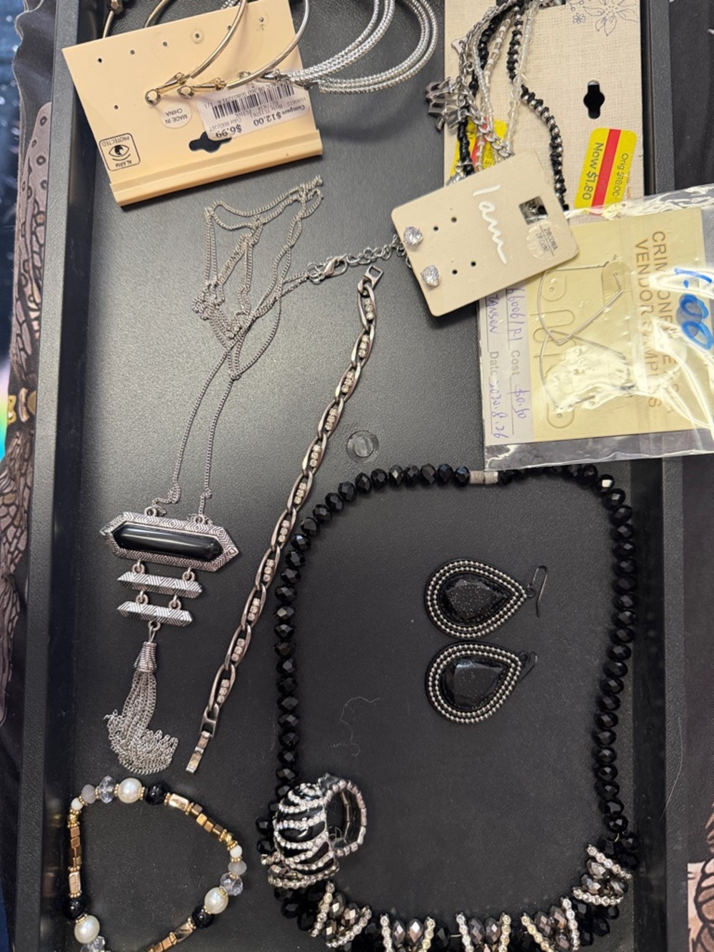 Black and Silver Statement Jewelry Lot